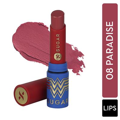 SUGAR Cosmetics X Wonder Woman Everlasting Matte Lipstick - 08 Paradise 3.2 gm - Lipsticks