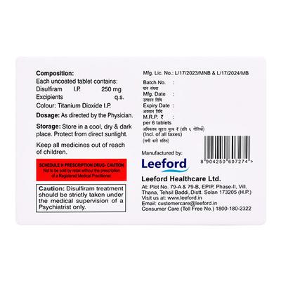 Recopress 250mg Tablet 6'S - Alcohol Addiction