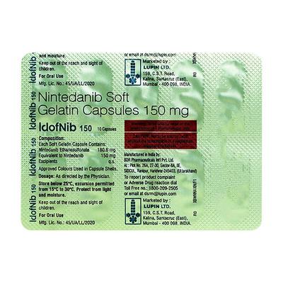 IDOFNIB 150 Soft Gelatin Capsule 10's - Idiopathic Pulmonary Fibrosis