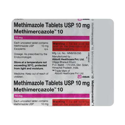 METHIMERCAZOLE 10mg Tablet 30's - Hyperthyroidism-Ant