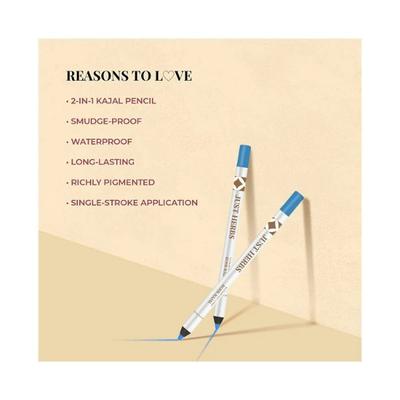 Just Herbs Naynam Day Long 2 In 1 Herbal Kajal, Singlestroke, Smudgeproof - Eclectic Blue 1.2gm - Kajal & Kohls