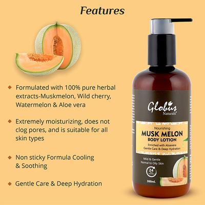 Globus Naturals Nourishing Muskmelon Body Lotion Enriched 300 ml - Lotions & Creams