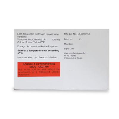 CALAPTIN 120 SR Tablet 15's - Hypertension-Cal