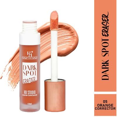 Half N Half Dark Sport Eraser Hd Liquid Concealer Creamy Texture High Coverage Light Weight Concealer for Face Makeup 05 12 ml - Concealer