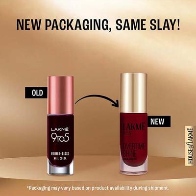 Lakme 9To5 P+G Nail Smokey Crimson 6 ml - Nail Polish