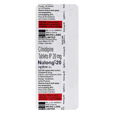 NULONG 20 Tablet 15's - Hypertension-Cal