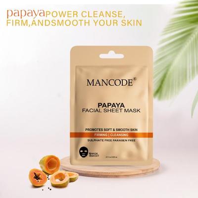 Mancode Papaya Facial Sheet Mask for All SKin Types 25 ml - Face Mask