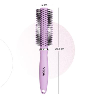 Vega Round Hair Brush for Men and Women, Reduces Snags, Detangle and Tangles, (E32-RB) 69 gm - Hair Brushes
