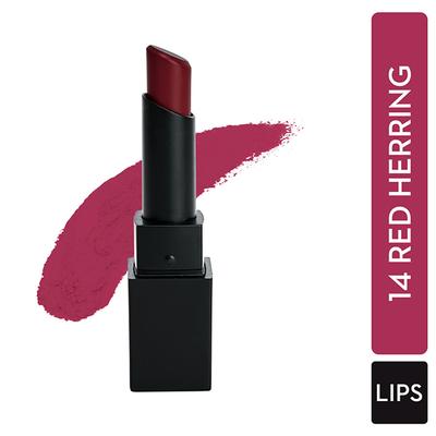 SUGAR Cosmetics Nothing Else Matter Longwear Lipstick - 14 Red Herring (Raspberry Pink Reddish Pink) 3.2 gm - Lipsticks