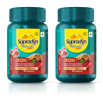 Supradyn Naturals Iron Tablet - Ashoka + Shatavari (Pack Of 2 x 30's) - Calcium And Minerals