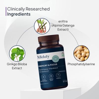 Miduty Memory & Focus Capsules 60's - Mental Health