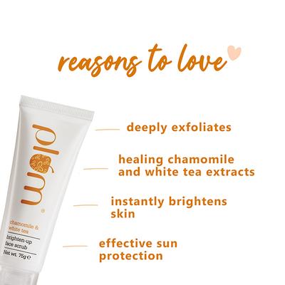 Plum Chamomile and White Tea Brighten-Up Face Scrub 75gm - Face Scrubs