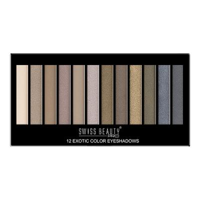 Swiss Beauty Pro 12 Exotic Color Eyeshadows - Western 18 gm - Eyeshadow, Bases & Primers