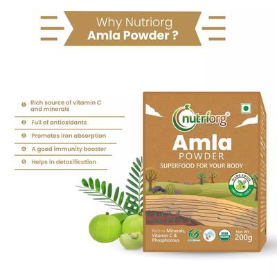 Nutriorg Amla Powder 200 g - Ayurvedic Juices