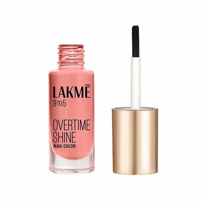Lakme 9To5 Primer + Gloss Nail Colour Peach Blossom 6 Ml - Nail Polish