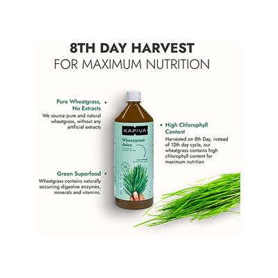 Kapiva Ayurveda Wheat Grass Juice 1000 ml (N) - Multi-Vitamins
