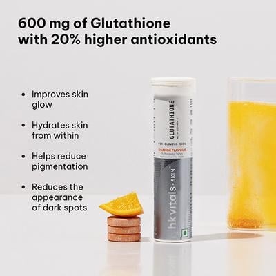 HealtHKart HK Vitals Glutathione, Orange Flavour (Effervescent Tablets) 15's - Multi-Vitamins