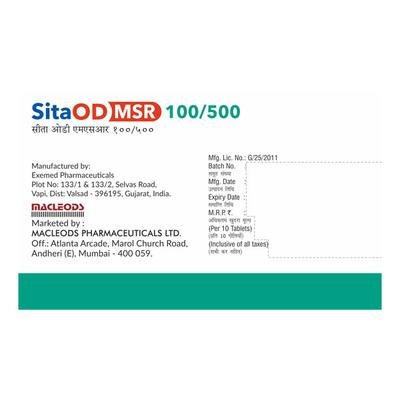 SITA OD MSR 100/500 Tablet 10's - Diabetes-Ant