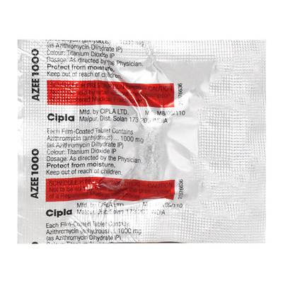 Azee 1gm Tablet 1's - Bacterial Infections-Mac