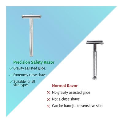 Bombay Shaving Company Precision Safety Razor with Feather Stainless Blades - Razors & Cartridges