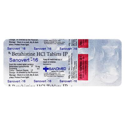 SANOVERT 16 Tablet 10's - Vertigo-Ant