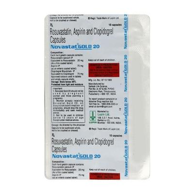 Novastat Gold 20mg Capsule 10'S - Blood Clot-Ant