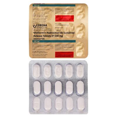 Obimet SR 500mg Tablet 15'S - Diabetes-Ant
