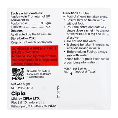 Fosirol Sachet 8Gm - Bacterial Infections-OAB