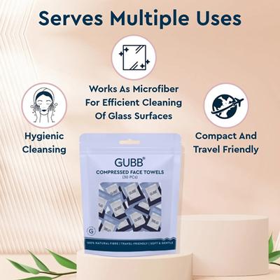 Gubb Compressed Towels for Face - 30 Pcs 1's - Cotton Balls