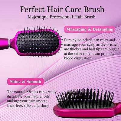 Majestique Purple Detangler Brush - Ultra-Soft Tipped Nylon, Glides Through Tangles 1's - Hair Brushes
