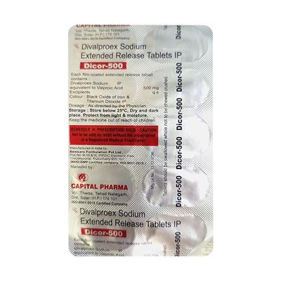 DICOR 500 Tablet 10's - Epilepsy/Convulsion-Ant