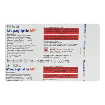 Megagliptin MF 20/500mg Tablet 10'S - Diabetes-Ant
