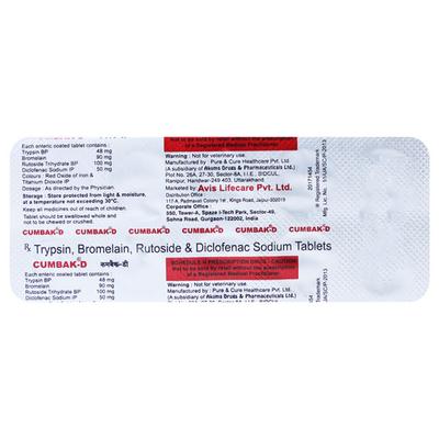 CUMBAK D Tablet 10's - Pain relief-Ant