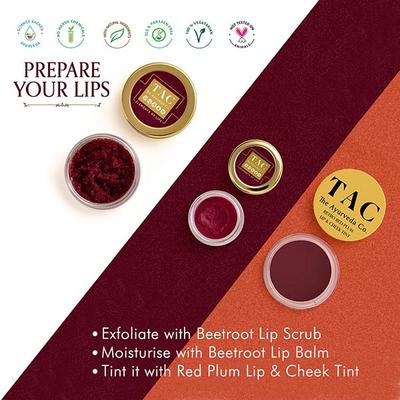 TAC - The Ayurveda Co. Retro Red Plum Lip & Cheek Tint with Shea Butter 10 gm - Lip Stains & Tints
