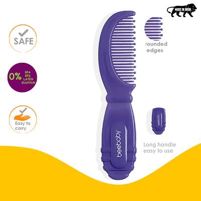 BeeBaby Round Edge Baby Comb -(Blue & violet) 0M+ 2's - Baby Skin Care