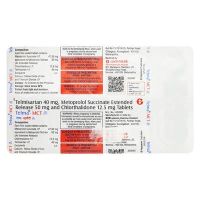 TELMA MCT 50/12.5 Tablet 10's - Hypertension-Ang