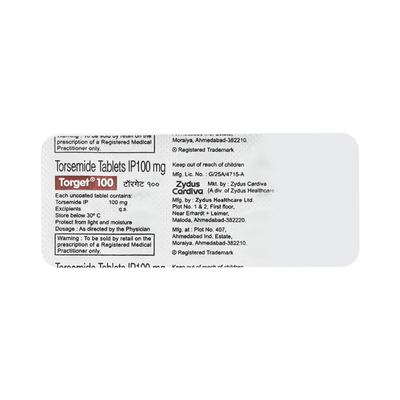 Torget 100mg Tablet 10'S - Hypertension-Diu