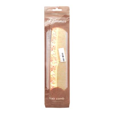 Glimmer Comb Printed 8 Inch Ivory Leaves 1's - Hair Combs