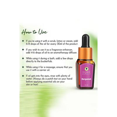 Organic Harvest Bergamot Essential Oil 10 ml - Essential Oils