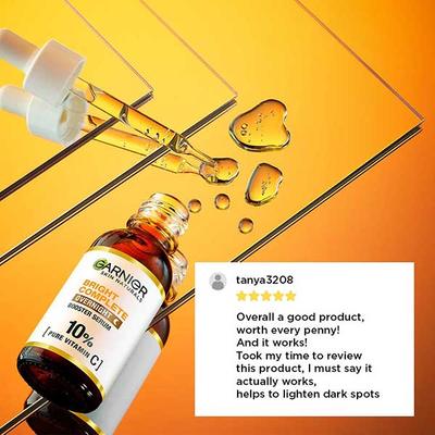 Garnier Bright Complete Night Vitamin C Serum with 10% Vitamin C for Bright Skin 15 ml - Face Serum