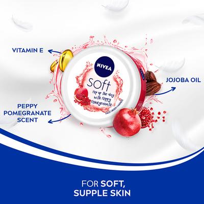 Nivea Soft Peppy Pomegranate Moisturisng Cream 100 ml - Lotions & Creams