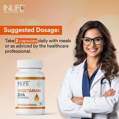INLIFE Vegetarian DHA Capsules 60's - Omega Fish Oil Fatty Acids