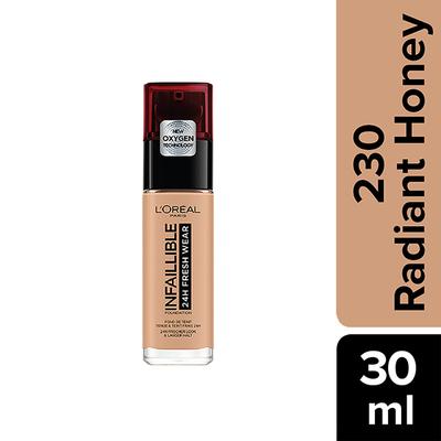 L'Oreal Paris Infallible 24H Fresh Wear Foundation, 230 Radiant Honey 30 Gm - Foundation
