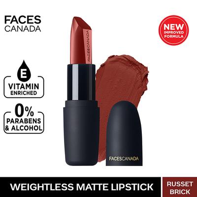 Faces Canada Weightless Matte Lipstick - Russet Brick 19 (Brown), 4.5gm - Lipsticks