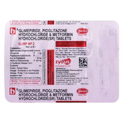 Glimp MP 2mg Tablet 10'S - Diabetes-Ant