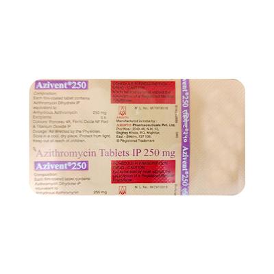 Azivent 250Mg Tablet 10's - Bacterial Infections-Mac