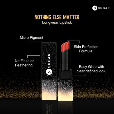SUGAR Cosmetics Nothing Else Matter Longwear Lipstick - 26 Tomayto Tomahto (Tomato Red) 3.5 gm - Lipsticks
