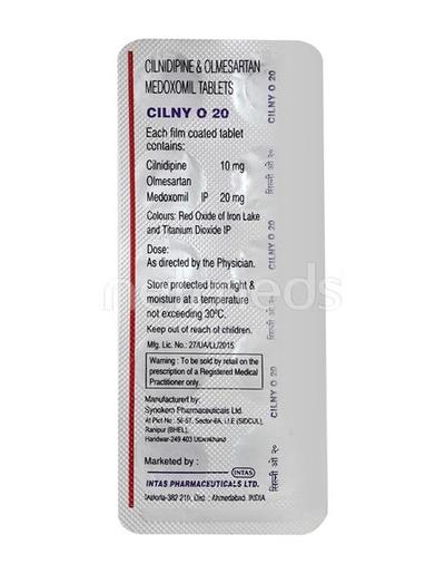 Cilny O 20mg Tablet 10'S - Hypertension-Ana