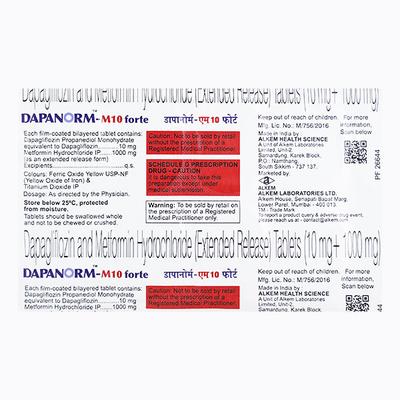 DAPANORM M 10 Tablet 10's - Diabetes-Ant