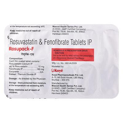 Rosupack F 10/160mg Tablet 30'S - High Cholesterol-Dys